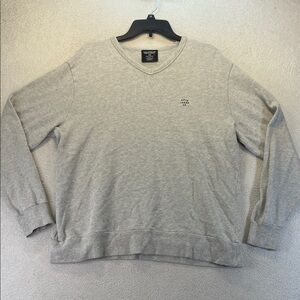 Ralph Lauren Polo Jeans Co. Light Gray Long Sleeve V-Neck Sweater Size XL